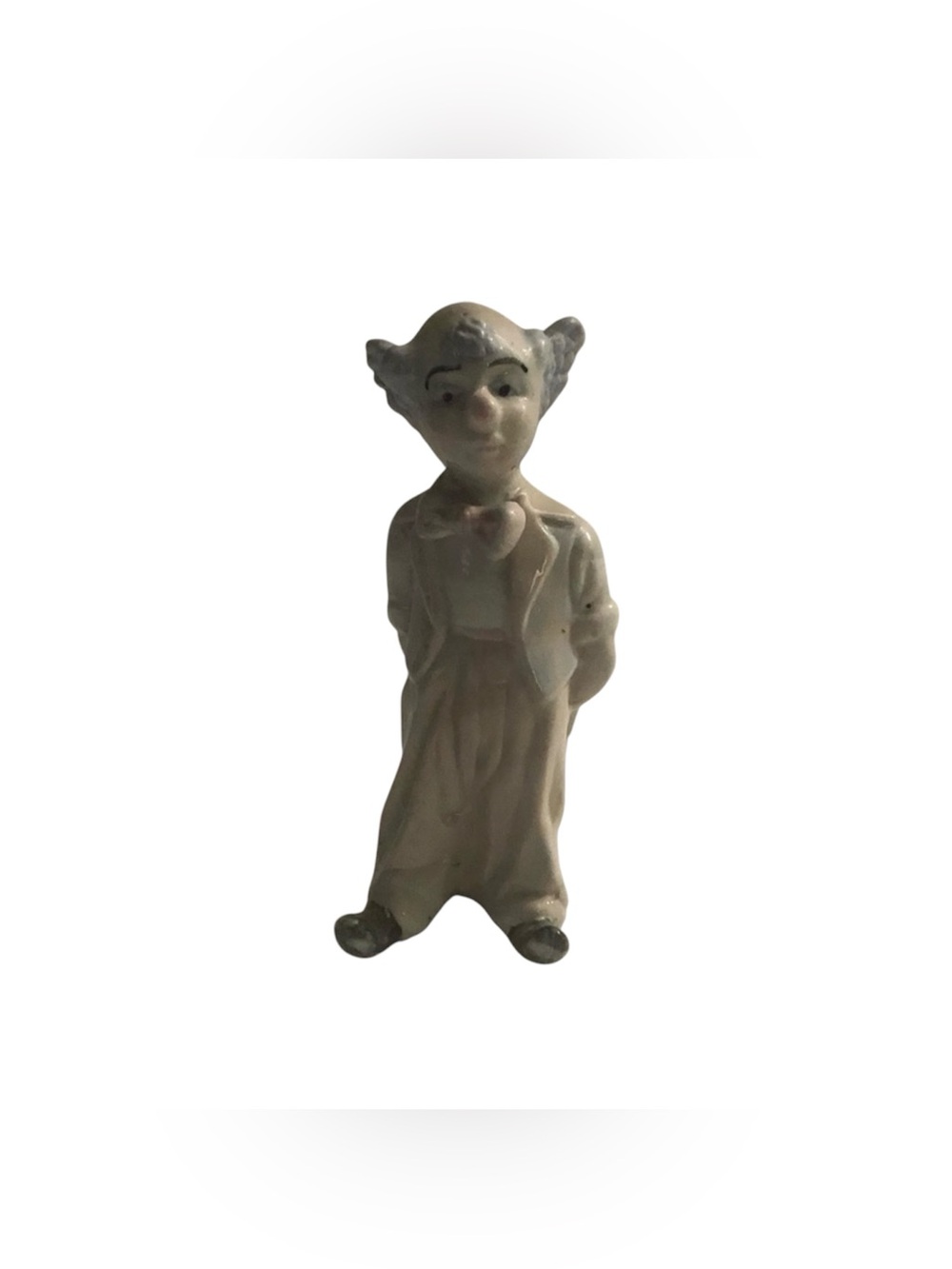 Vintage Porcelain Non Smiling Clown Figurine